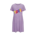 thumbnail image 4 of Camisón corto de mujer, vestido de largo medio con estampado de moda, camisón corto extragrande de mujer, camisón de manga corta con estampado de pecho a la moda, camisón de mujer, 4 of 6