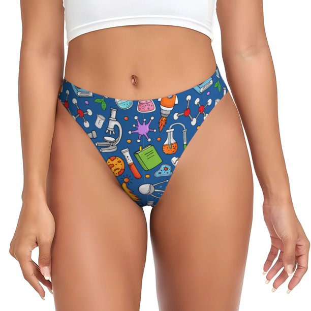 Fotbe Different Chemical Things Tanga Sin Costuras para Mujer con Estampado – Panties Invisibles, Transpirables y Cómodos para Uso Diario-4X-Large