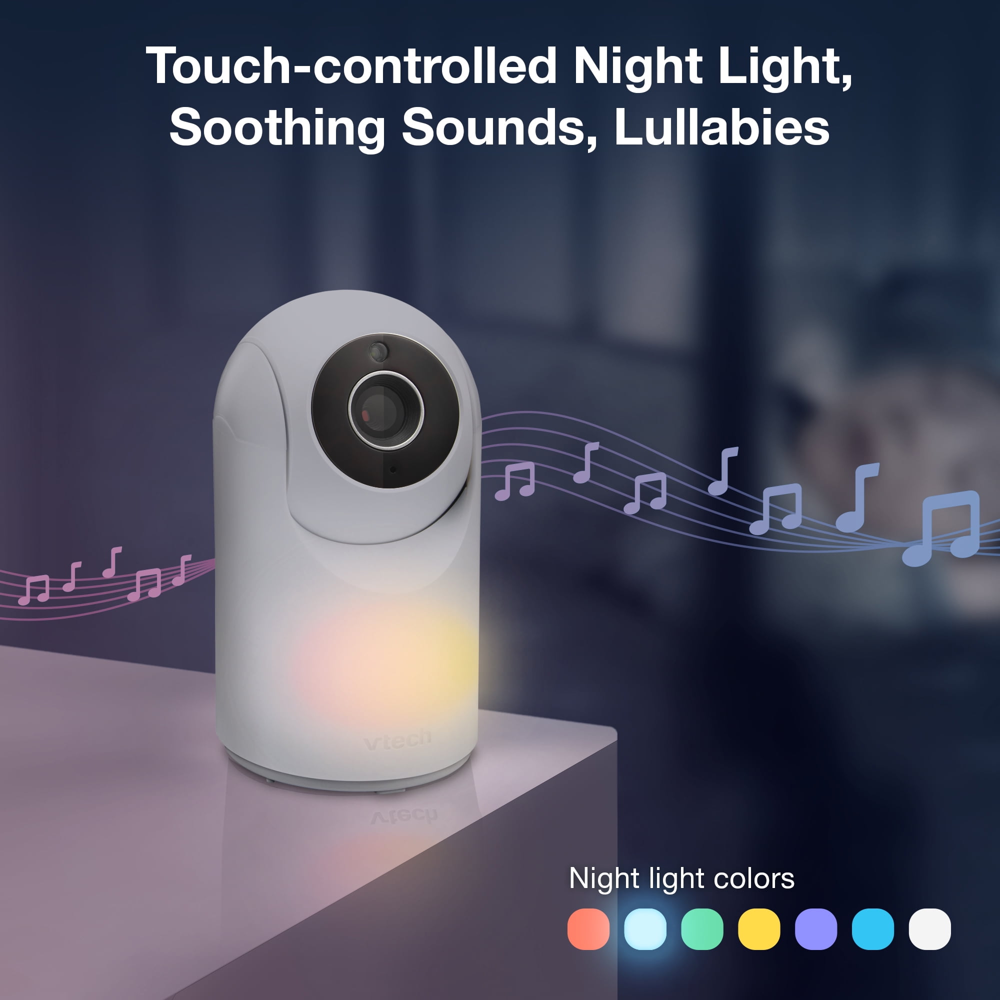 VTech 5 inch Digital Video Baby Monitor with Pan and Tilt and Night Light, VM5267 (White)