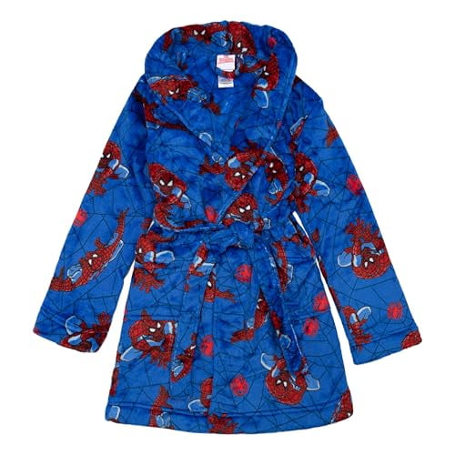 Plush Spider Man Bath Robe, Blue, 10