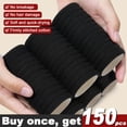 thumbnail image 2 of MORGLES 150 PCS Black Hair Ties for Women, Stretchy Elastic Hair Bands for Thick Hair, Cotton Hair Ties No Damage Ponytail Holder, 2 of 7