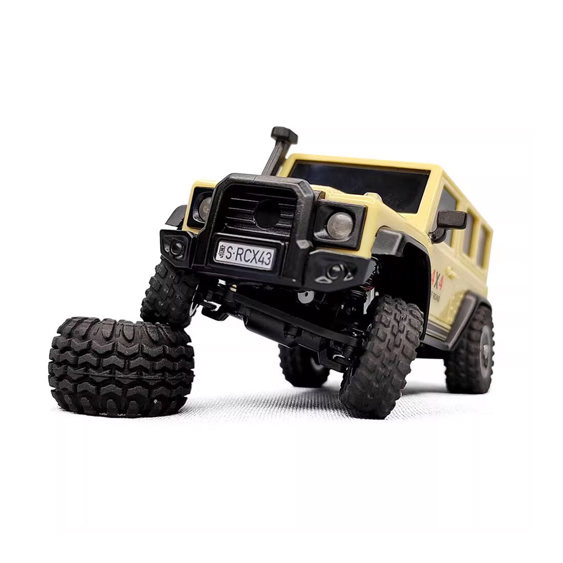 X43 1/43 Scale Mini Remote Control Car, 2.4G RWD Full Ratio Synchronized Remote Control RC Rock Crawler with Metal Gears, Independent Suspension & Linkage Lights for Teens & Adults - RTR