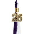 thumbnail image 3 of Endea Graduation Purple/White Graduation Tassel with Gold Date Drop, 3 of 11