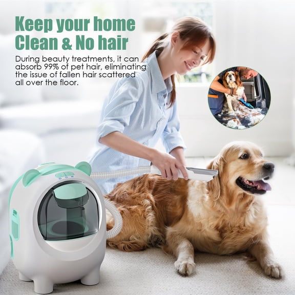 Pet Grooming Vacuum for Dogs & Cats - 12000Pa Suction, Large Dust Cup, Low Noise, 5 Grooming Tools for Shedding