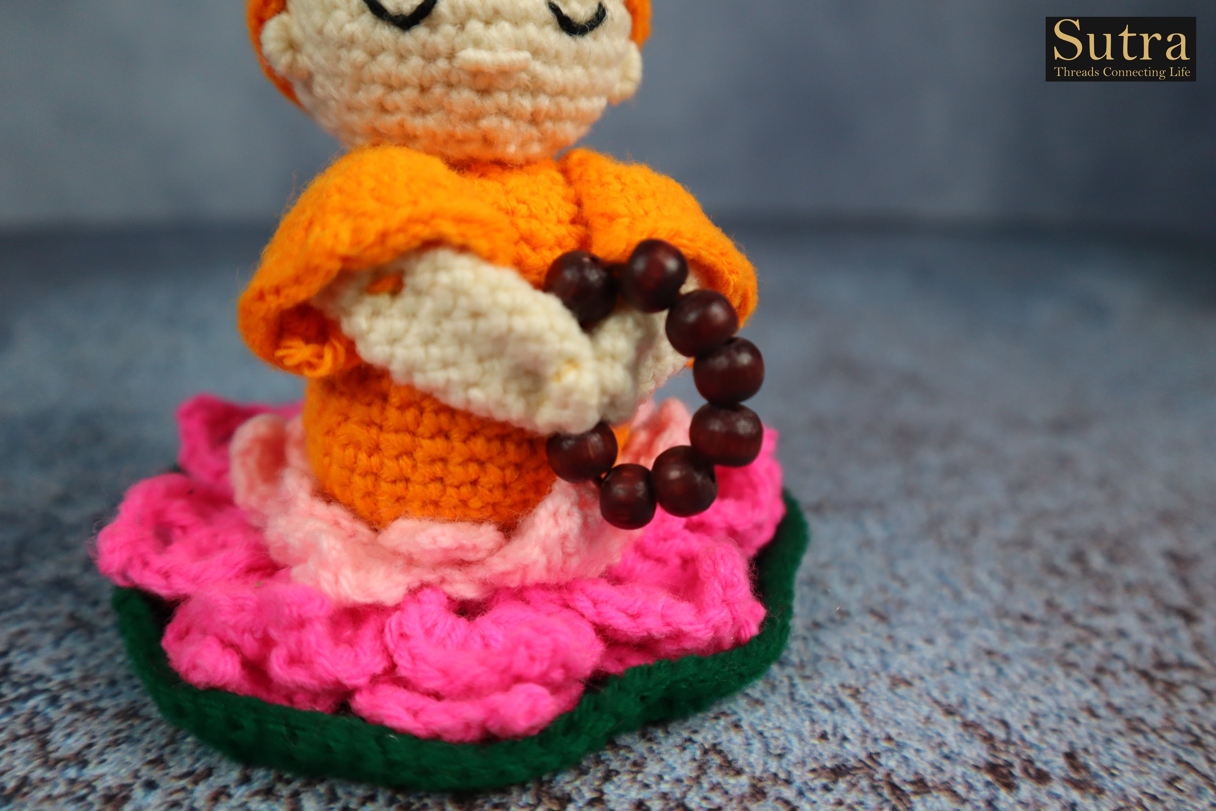 Gift for religious friends,Serene and Artistic Home Décor, Crochet buddha doll, Amigurumi big buddha, Happy monk