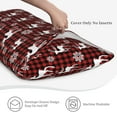 King Pillow Cases Standard Size Plaid Reindeer Snowflakes 20x36in