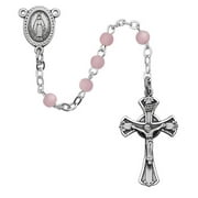 McVan 201L-PKG 3 mm Pink Glass Youth Rosary