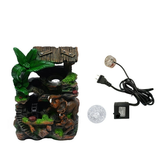 4 Types Indoor Water Fountain LED Light Tabletop Waterfall Feng Shui Decor Home