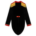 thumbnail image 6 of TiaoBug Womens Long Sleeve Velvet Tailcoat Blazer Circus Show Tassel Jacket Carnival Halloween Cosplay Costume Black XL, 6 of 7