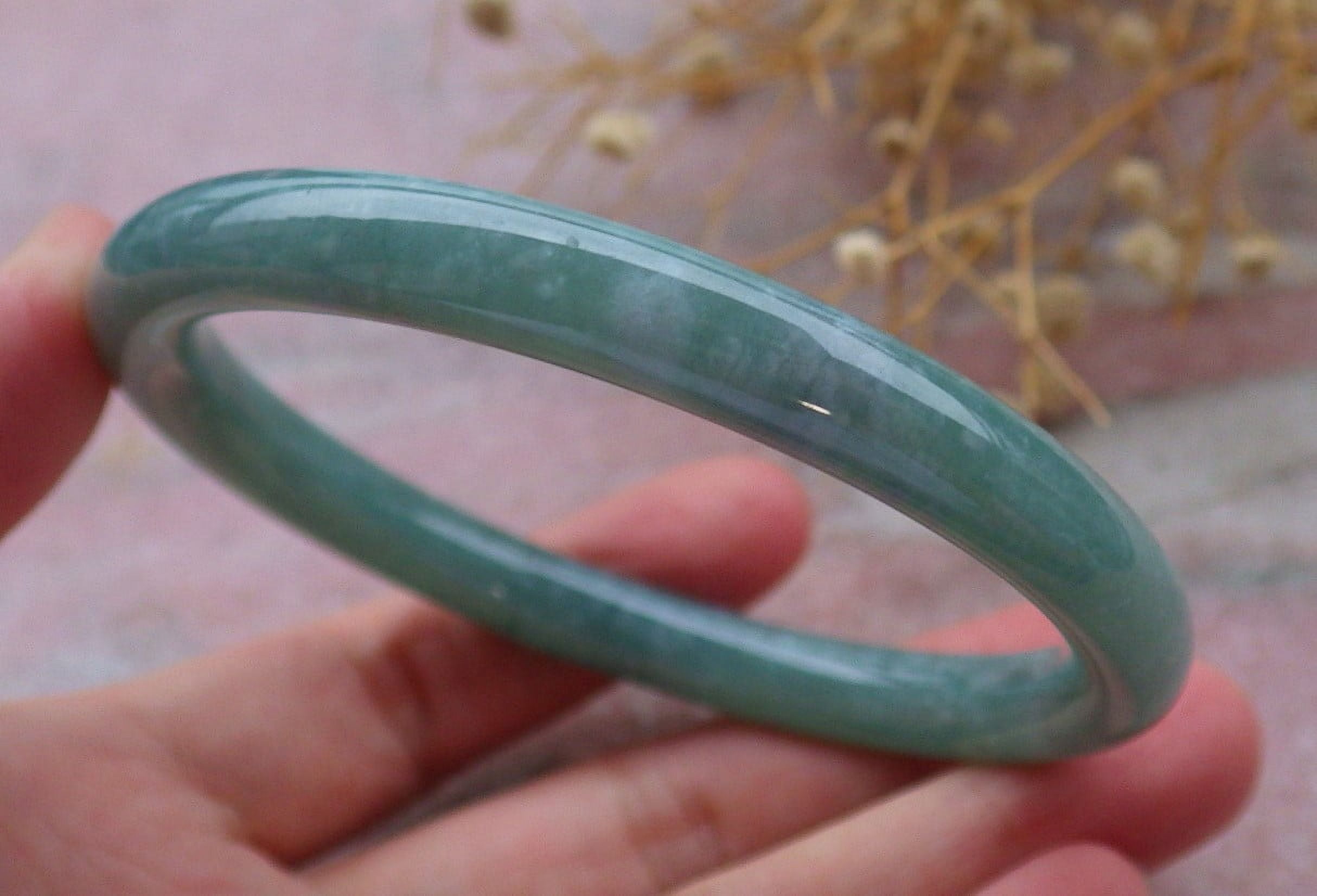 Icy Green Natural A JADE Jadeite Circle Bangle Bracelet 60 mm 685082 TN