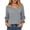 Gray, variant on 3/4 Length Sleeve Womens Tops Asymmetric Square Neck Dressy Casual Blouses Business Work Shirts with Smocked Cuffs