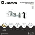 thumbnail image 4 of Kingston FB112DPL Paris Two-Handle 4-Hole 8" Centerset Kitchen Faucet with Side Sprayer in Polished Chrome, 4 of 5