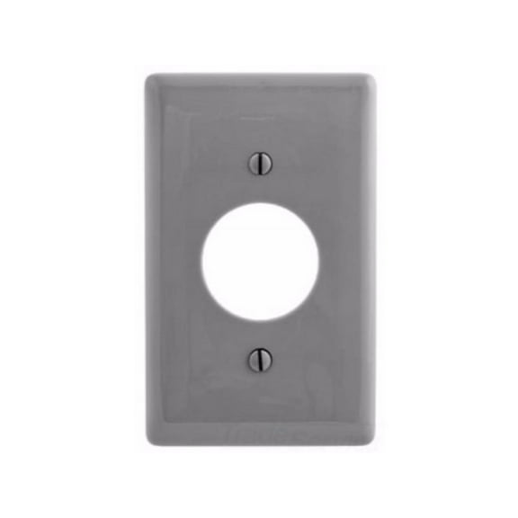 Hubbell NP7GY Gray Standard 1-Gang Single Outlet 1.406" Hole Opening Unbreakable Plastic Cover Wallplate