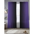 thumbnail image 5 of Purple Black Ombre Semi Sheer Window Curtains 96 Inches Long, Gradient Contemporary Abstract Art Rod Pocket Voile Silky Chiffon Curtain Light Filtering Drapes for Living Room, 52"x96", 2 Panels, 5 of 9