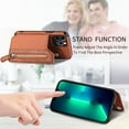 thumbnail image 4 of ELEHOLD Zipper Wallet Case for iPhone XS/X,Flip Folio Card Slots Zipper Storage Kickstand Function Magnetic Closure Full Body Shockproof Protective Case,brown, 4 of 6