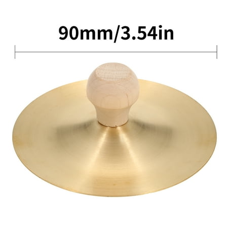 Andoer 1 Pair Finger Cymbals with Wooden Handle 3.5-inch Finger Cymbals Copper 9cm Hand Cymbal for Belly Dance Instrument for Adults Kids
