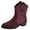 Wine, variant on Western Womans Boots Ankle Yellow Wide Width Snip Toe Cowgirl Low Heel Fashion Boots Ladies Shoes 38