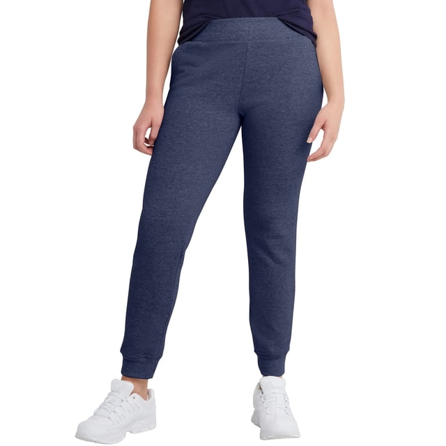 Hanes Ecosmart - Pantalones Deportivos Deportivos para Mujer, de Peso Medio, Mezcla de algodón, para Mujer, Azul Marino Jaspeado, M