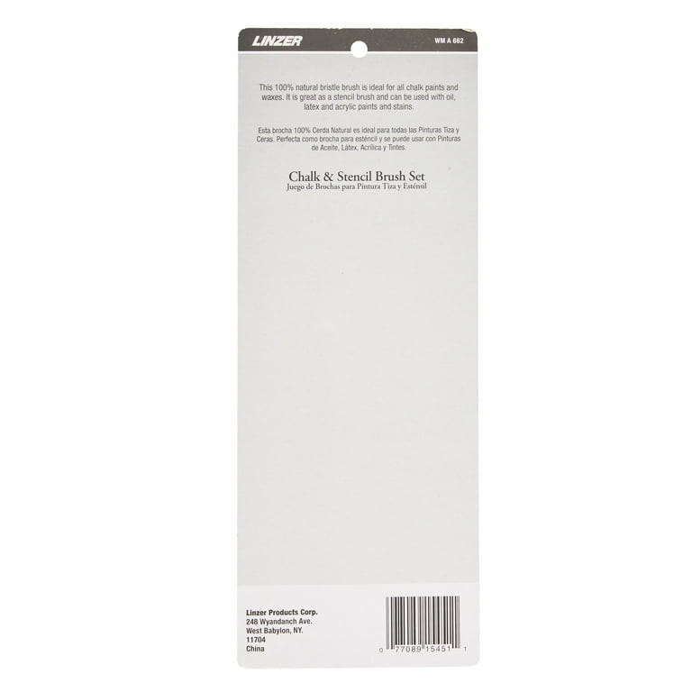 PRO EDGE by Linzer 2-Piece Chalk and Stencil Paint Brush Set
