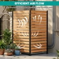 thumbnail image 2 of MOPHOTO Wood Fence Panels 38" W x 71" H Outdoor Fence Privacy Screen, Air Conditioner Fence Trash Can Fence Pool Equipment Enclosure Fence, Fence Panels for Outside,2 Panels, 2 of 7