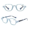 thumbnail image 3 of Womens Candy Color Blue Square Personalized Reading Glasses Men Fashion Spring Hinge Readers Plastic Presbyopia Glasses +2.00, 3 of 3