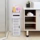 thumbnail image 3 of Estante de almacenamiento para inodoro, armario de baño de madera blanco, organizador ahorrador de espacio, 3 of 9
