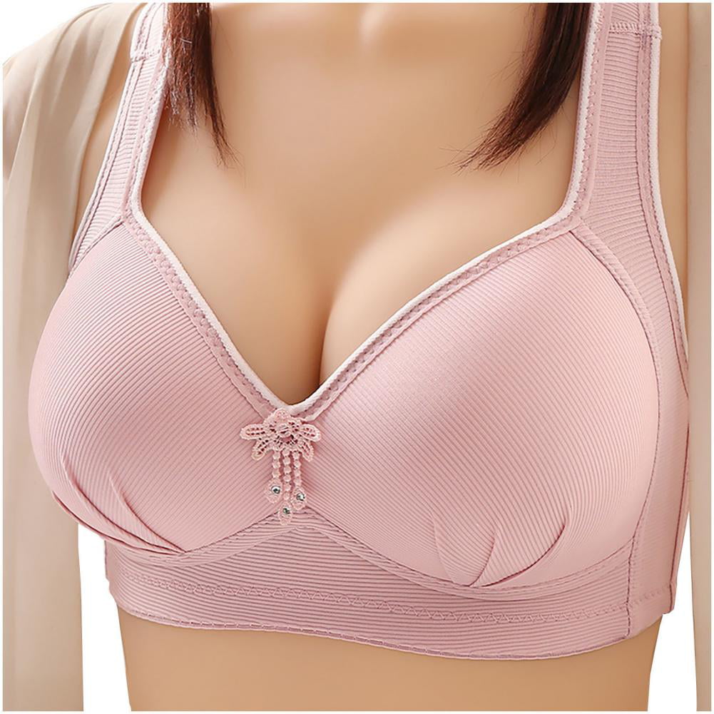 Fashion Deep Cup Bra, Plus Size Front Buckle Push Up Wireless Bra Women  Full Coverage Seamless Bras (Color : H, Size : 40/90)
