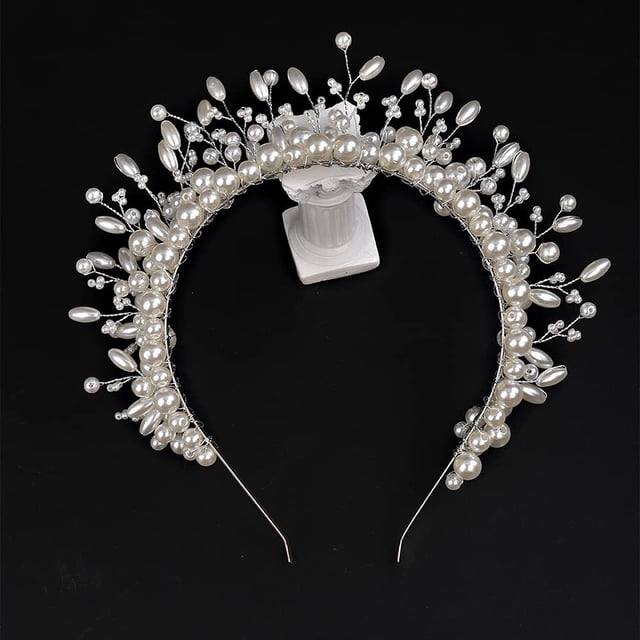 Nvzi Horquillas para el pelo de boda con flores para novias, peinetas con perlas de cristal, pinzas para el pelo, accesorios para el pelo de boda dorados, joyas - Plateado B