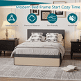 thumbnail image 3 of Queen Size Upholstered Platform Bed Frame with Headboard & 2 Storage Drawers, Queen Mattress Foundation with Steel Slats Support, No Box Spring Needed, Easy Assembly, 3 of 4