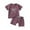 Purple, variant on Newborn Going Home Outfit 1Year Old Girl Clothes, Fashion Girls' Casual Short Sleeve Round Neck Collar Botton Solid Short Pants Sets