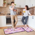 thumbnail image 6 of 2-Piece Kitchen Rugs Set Non-Slip Mats Carpet Floor for Kitchen, Bathroom (19.7"x27.6" & 19.7"x47.2") Watercolor Purple Bows, 6 of 7