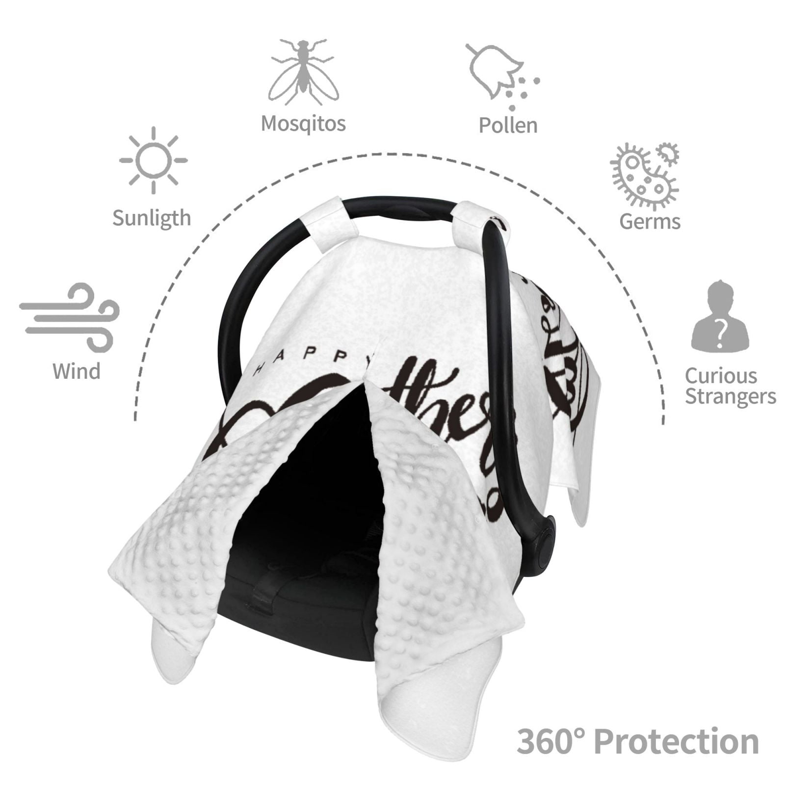 Car Seat Cover Baby - Happy Mother's Day (3) Breathable Infant Car Seat Cover for Baby Carseat, Lightweight Comfort Baby Essentials Must Haves Newborn Stuff for Girl Boy