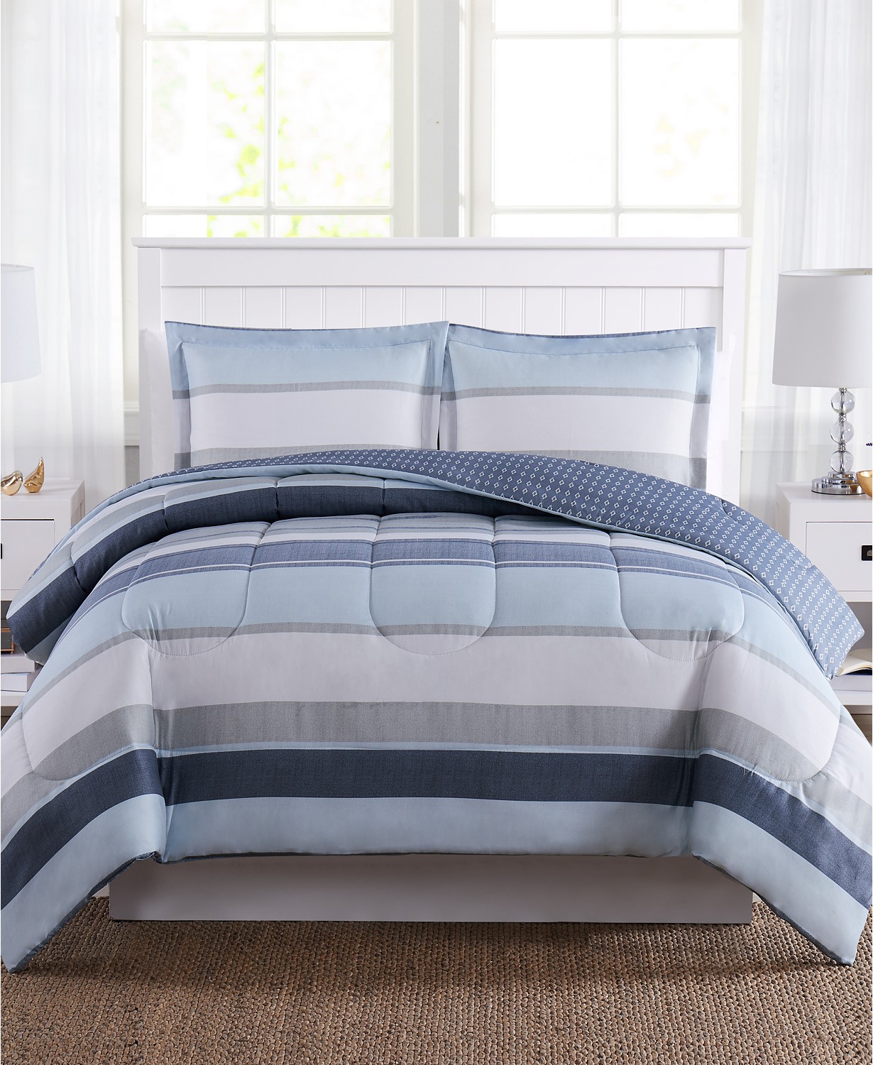 Pem America Marino Stripe Reversible 3 Piece Full/Queen ...
