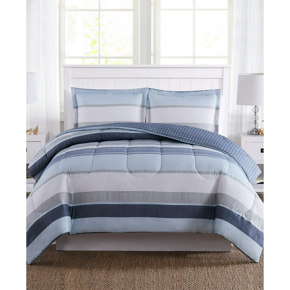 Pem America Marino Stripe Reversible 3 Piece Full/Queen Comforter Set