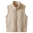 thumbnail image 7 of NIEWTR Toddler Vest for Girls Boy Athletic Sleeveless Fleece Vest Fall Winter Waistcoat Outerwear(B-Coffee,11-12 Years), 7 of 7