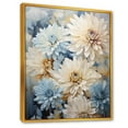 thumbnail image 2 of Designart "Blooming Mums In Muted Blue And Beige Minimalism I" Mums Floater Framed Canvas Prints, 2 of 5