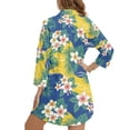 thumbnail image 6 of Renewold Hawaii Swimsuit Coverup for Women Beach Cover Up Button Down Shirt Long Sleeve Resort Wear for Beach Vacation Seaside Women's Swimwear, Hawaiian Plumeria Palm Leaf Monstera Print, S, 6 of 7