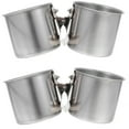 thumbnail image 4 of OATIPHO Back to School Bird Feeding Bowl Bird Water Feeder Silver 2Pcs 13X5.5cm, 4 of 8