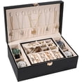 thumbnail image 1 of Organizador de Caja de Joyas LANDICI de 2 Niveles con 4 Compartimientos para Relojes, 1 of 7
