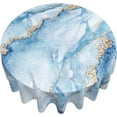 thumbnail image 5 of Blue Gold Marble Round Tablecloth 60 Inch Elegant Marbling Texture Circle Table Cloths Waterproof Wrinkle Resistant Table Cover for Party Kitchen Dinning Picnic Outdoor Decor, 5 of 6