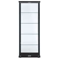 thumbnail image 3 of Delphinium 5-shelf Clear Glass Curio Display Cabinet Black, 3 of 11