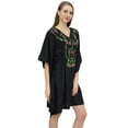 thumbnail image 4 of Bimba Women's Aari Work Black Kaftan Dress Beach Cover Up Rayon Short Caftan-18, 4 of 5