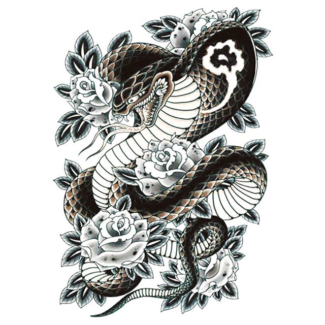 Tatuaje De Espalda Completa Pegatina Gran tatuaje 3D a prueba de agua Tatuaje de cuerpo animal para hombres Fiesta de mujeres (TB01) Likrtyny Libre de BPA