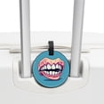 thumbnail image 3 of Tiny teeth 2Pcs PU Leather Round Luggage Tags with Privacy Cover and Name ID Tag for Suitcase, Handbags, Backpacks, School Bags, 3 of 6