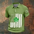 thumbnail image 2 of Lumeqa Men's St. Patrick's Day Polo Shirt Irish Flag Shamrock Print Short Sleeve Casual Golf Polo for Men, 2 of 5