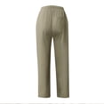thumbnail image 5 of Boyscolos Mens Summer Beach Pants Elastic Waist Drawstring Casual Linen Pants Lightweight Loose Fit Fashion Yoga Trousers Green XL, 5 of 6