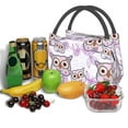 thumbnail image 3 of Yiaed Owl And Floral Print Lunch box lunch bag Portable Insulated Lunch Box for Women Men Cooler Tote Bag with Front Pocket for Work Picnic Travel, 3 of 6