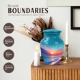 thumbnail image 3 of JAGASY Beach Small Urn for Ashes Adult Female, Teal Urns for Human Ashes Keepsake, Ocean Sunset Orange Blue Clouds Decorative Urns, Yellow Tiny Memorial Urn for Boys & Girls, (3 Inch), 3 of 7