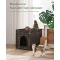 thumbnail image 7 of Cat Litter Box Enclosure, PE Rattan Hidden Kitty House, Brown, 7 of 7
