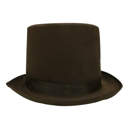Steampunk Willy Wonka Brown Suede Bell Topper Top Hat Adult Costume